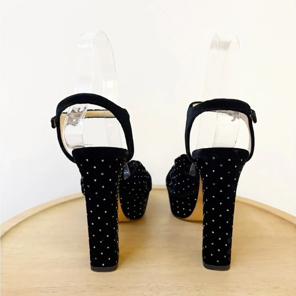 Jimmy Choo Velvet Glitter Heloise 120 Platform Heels